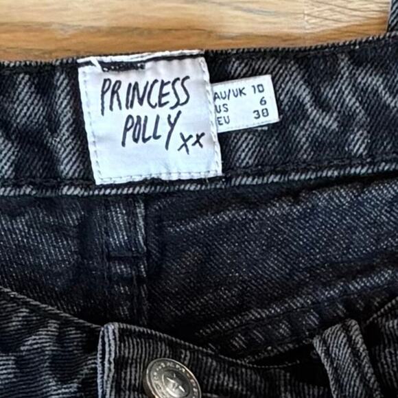 Princess Polly Zaiden Straight Leg Jeans Black Denim Womens Size 6 - Picture 7 of 8